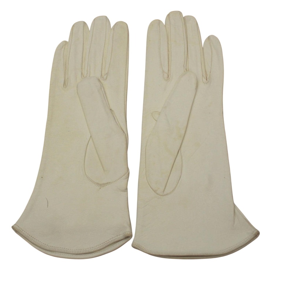 Vintage Aris Van Raalte Kidskin Leather Gloves Lot 5 Pairs Ivory Cream Lace 7.5 - Picture 10 of 16
